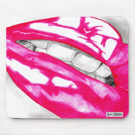 Hot Lips Mousemat (roze) Muismat (Voorkant)