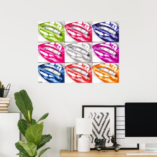 Hot-lips Pop Art Poster (verbeterd!) (Thuiskantoor)