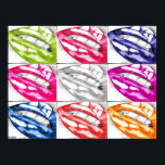 Hot-lips Pop Art Poster (verbeterd!)<br><div class="desc">Deze prachtige hoogglanzende lippen worden in potlood getekend en voorzien van een markeringsrand.</div>