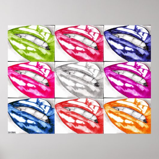 Hot-lips Pop Art Poster (verbeterd!) (Voorkant)