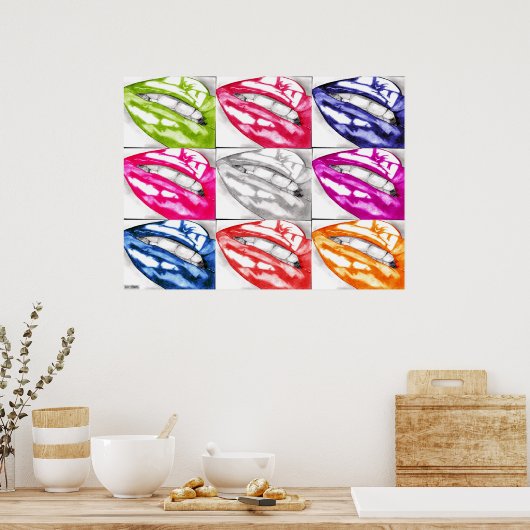Hot-lips Pop Art Poster (verbeterd!) (Keuken)
