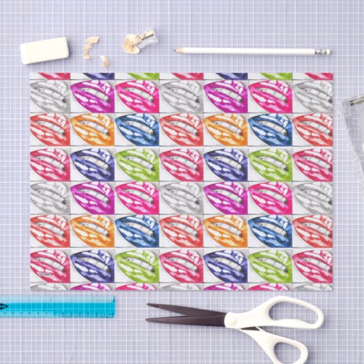Hot Lips Pop Art Tissuepapier (Craft)