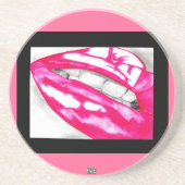Hot Lips (roze) Onderzetter (Voorkant)