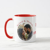 Hot Love Brewing Custom Foto en Namen Rood Mok (Links)