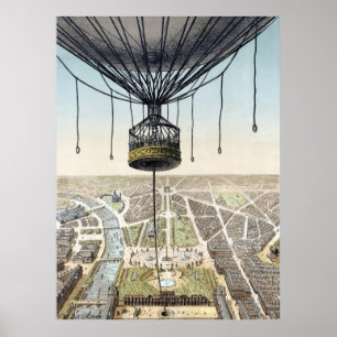 Hot-luchtballon Adverteren Poster
