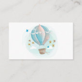 Hot-luchtballon Baby shower, luieraffle Informatiekaartje (Achterkant)