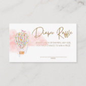 Hot-luchtballon Baby shower, luieraffle Informatiekaartje (Voorkant)