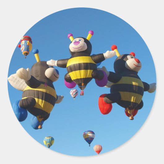 Hot-luchtballon - ballonvaren ronde sticker (Voorkant)