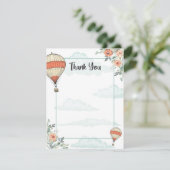 Hot-luchtballon Bedankkaart (Staand voorkant)