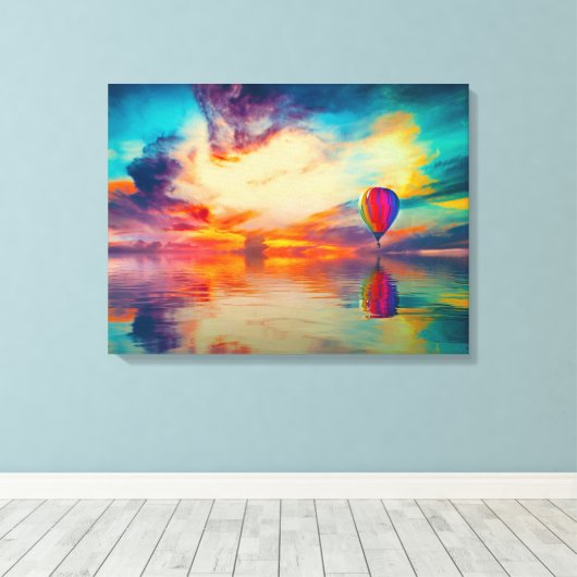 Hot-luchtballon Canvas Afdruk (Insitu (Houten vloer))