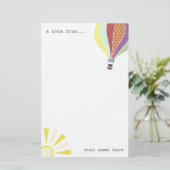 Hot-luchtballon en persoonlijk gepersonaliseerde z briefpapier (Staand voorkant)