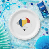 Hot-luchtballon en potlood papieren bordje (Feest)