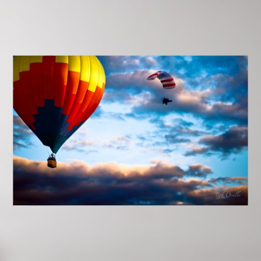 Hot-luchtballon en Powered Parachute Poster (Voorkant)