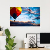 Hot-luchtballon en Powered Parachute Poster (Thuiskantoor)