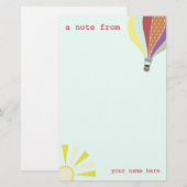 Hot-luchtballon en Sun-banketers Briefpapier (Voorkant / Achterkant)