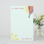 Hot-luchtballon en Sun-banketers Briefpapier (Staand voorkant)