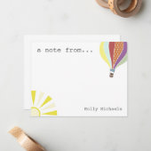 Hot-luchtballon en Sun Persoonlijke flatpanel Notitiekaartje (Voorkant / Achterkant in situ)