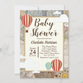 Hot-luchtballon en Wereldkaart avontuur Kaart (Voorkant)