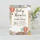 Hot-luchtballon en Wereldkaart avontuur Kaart (Staand voorkant)