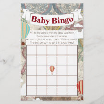 Hot-luchtballon en Wereldkaart  reiziger bingo