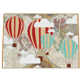 Hot-luchtballon en Wereldkaart  reiziger Large Cadeautasje (Voorkant)