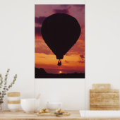 Hot-luchtballon en -zonnescherm - poster (Keuken)