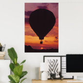 Hot-luchtballon en -zonnescherm - poster (Thuiskantoor)