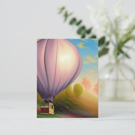 Hot-luchtballon Feestdagenkaart (Staand voorkant)