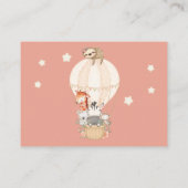 Hot-luchtballon Giraffe Zebra-sleuven voor Baby Informatiekaartje (Achterkant)