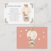 Hot-luchtballon Giraffe Zebra-sleuven voor Baby Informatiekaartje (Voorkant / Achterkant)