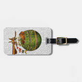 Hot-luchtballon, groen bagagelabel (Voorkant horizontaal)