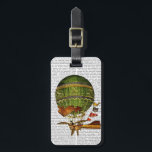 Hot-luchtballon, groen bagagelabel<br><div class="desc">Vervoer en reizen</div>