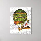 Hot-luchtballon, groen canvas afdruk (Voorkant)