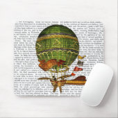 Hot-luchtballon, groen muismat (Met muis)