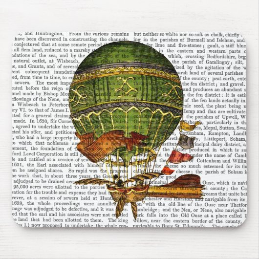 Hot-luchtballon, groen muismat (Voorkant)