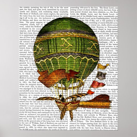 Hot-luchtballon, groen poster (Voorkant)