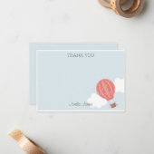 Hot-luchtballon Hartelijk dank Notitiekaartje (Voorkant / Achterkant in situ)