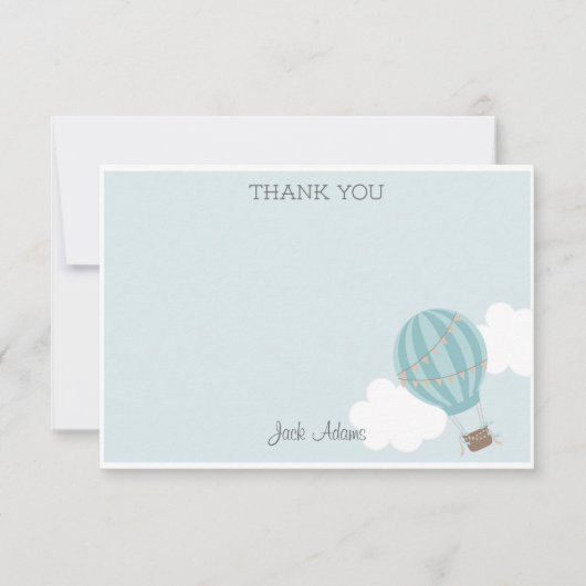Hot-luchtballon Hartelijk dank Notitiekaartje (Voorkant)