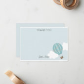 Hot-luchtballon Hartelijk dank Notitiekaartje (Voorkant / Achterkant in situ)