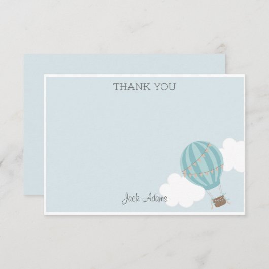 Hot-luchtballon Hartelijk dank Notitiekaartje (Voorkant / Achterkant)