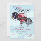 Hot-luchtballon in- en uitschakelen Shower-uitnodi Kaart (Voorkant)