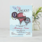 Hot-luchtballon in- en uitschakelen Shower-uitnodi Kaart (Staand voorkant)