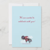 Hot-luchtballon in- en uitschakelen Shower-uitnodi Kaart (Achterkant)