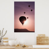 Hot-luchtballon in Goreme Poster (Keuken)