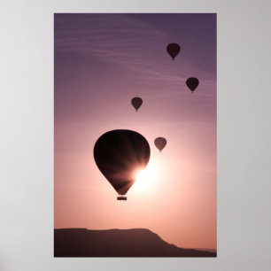Hot-luchtballon in Goreme Poster