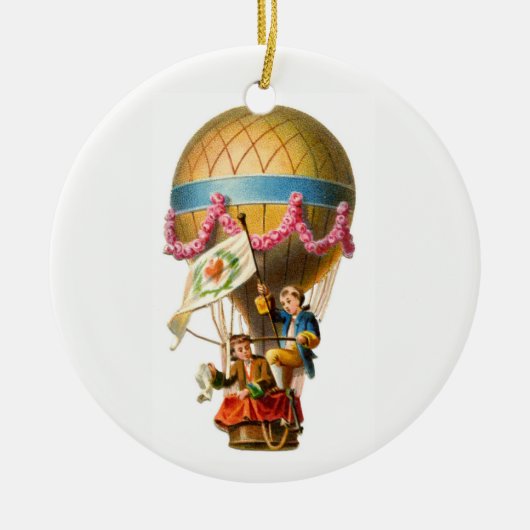 Hot-luchtballon Keramisch Ornament (Voorkant)