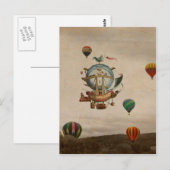 Hot-luchtballon, La Minerve 1803, in stijl Briefkaart (Voorkant / Achterkant)