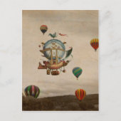 Hot-luchtballon, La Minerve 1803, in stijl Briefkaart (Voorkant)