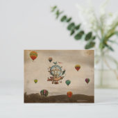 Hot-luchtballon, La Minerve 1803, in stijl Briefkaart (Staand voorkant)