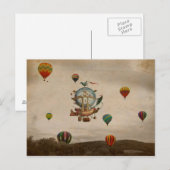 Hot-luchtballon, La Minerve 1803, in stijl Briefkaart (Voorkant / Achterkant)